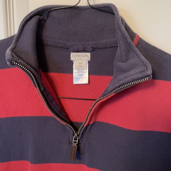 Boys Navy and Red Quarter-Zip Pullover - Picture 2 of 5